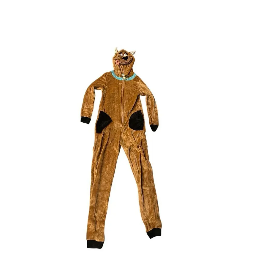 Scooby Doo Costume XS Teen One Piece Plush Hooded Jumpsuit Halloween Cosplay